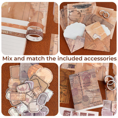 Kit de scrapbooking vintage – 185 pièces