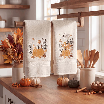 Serviettes Automne brodées – Lot de 2 | Artoid Mode