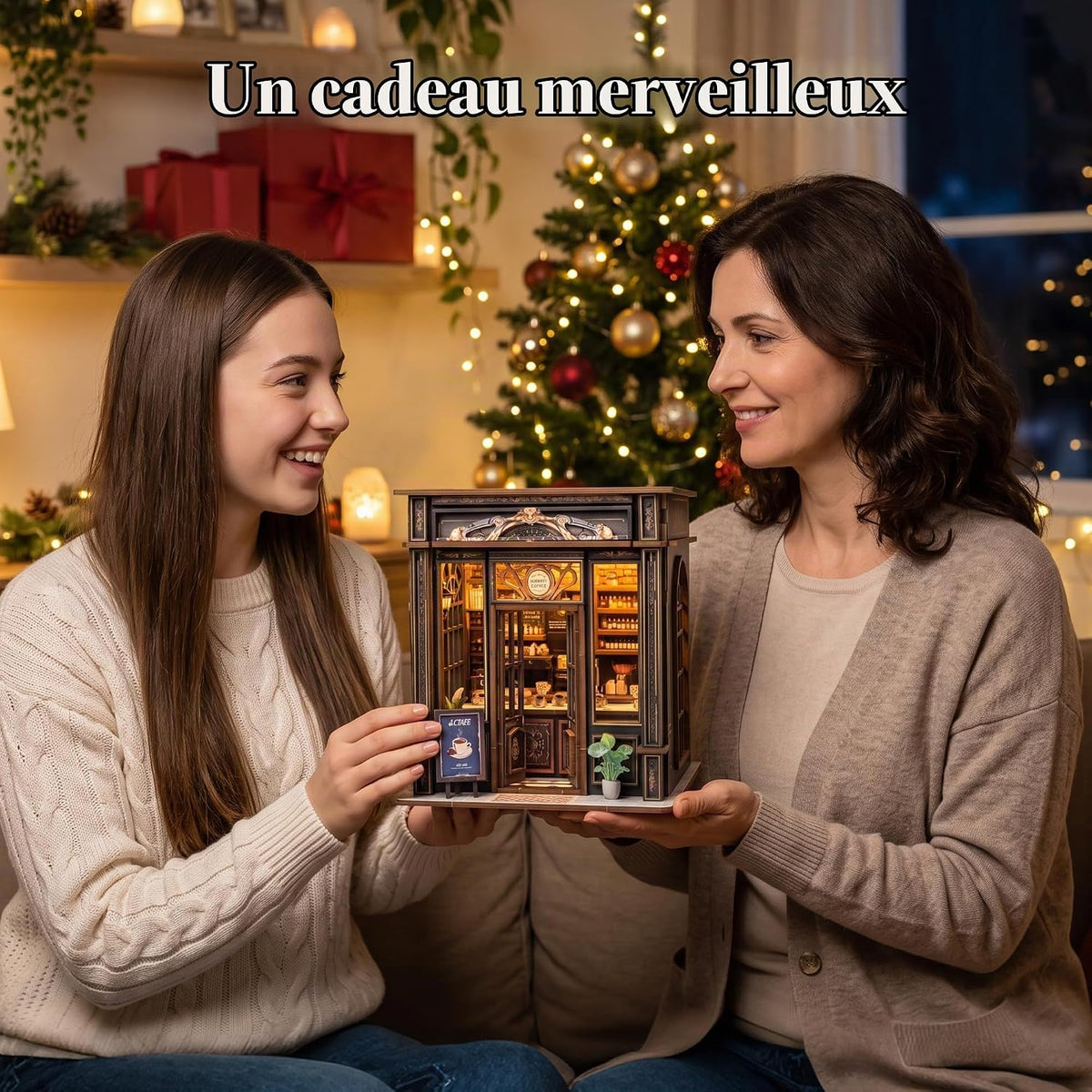 Book Nook DIY en bois avec éclairage LED – Puzzle 3D miniature | CRIOLPO