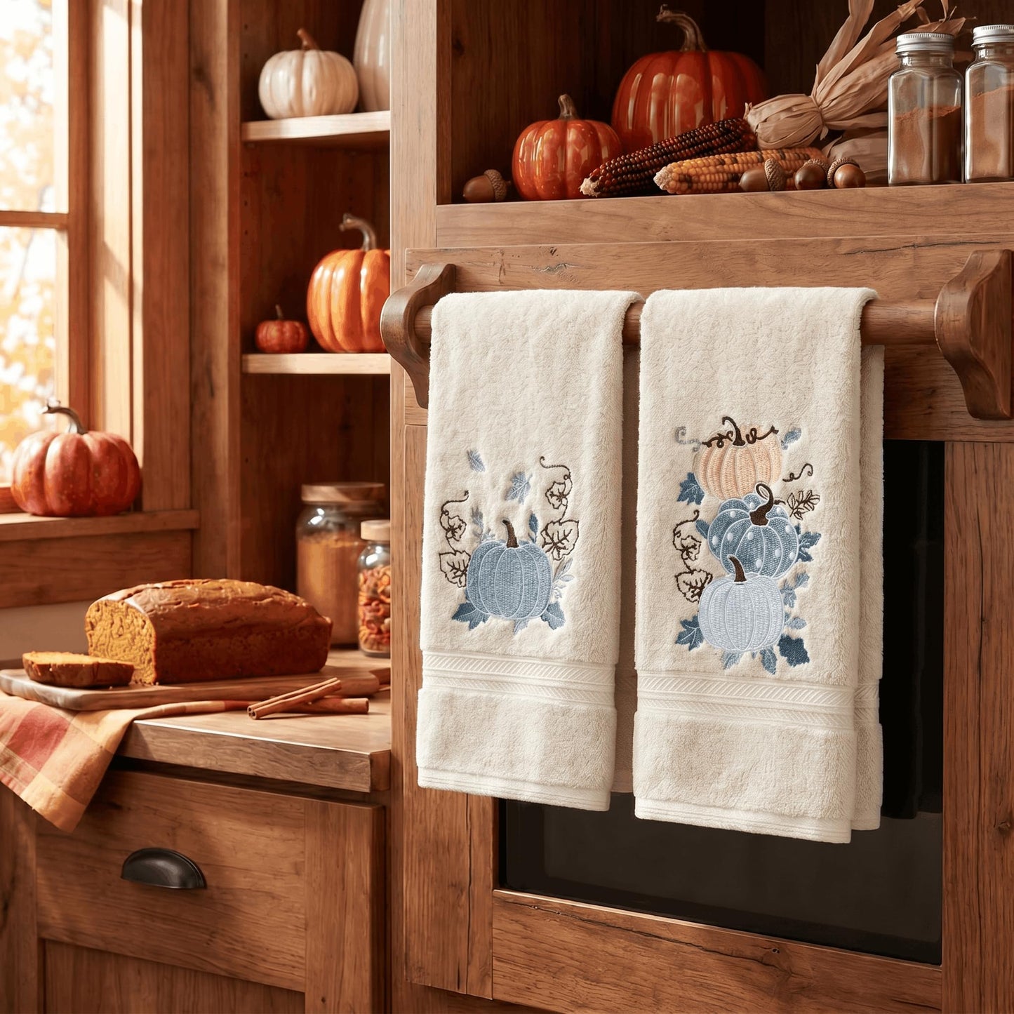 Serviettes Automne brodées – Lot de 2 | Artoid Mode