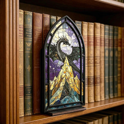 Serre-livres Dragon – Effet vitrail gothique