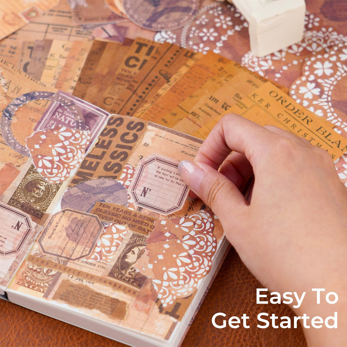 Kit de scrapbooking vintage – 185 pièces