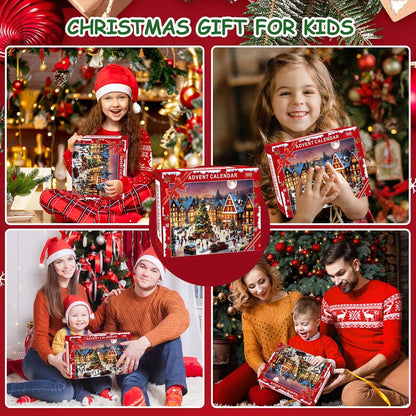 Calendrier de l'Avent 2026 - Puzzle de Noël — 1008 pièces - 24 boîtes numérotées