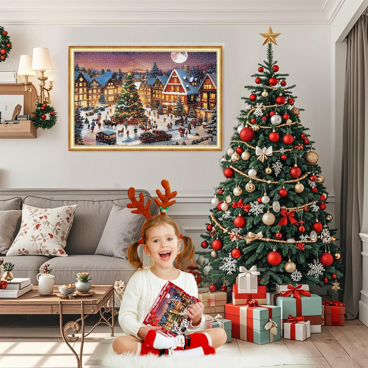 Calendrier de l'Avent 2026 - Puzzle de Noël — 1008 pièces - 24 boîtes numérotées