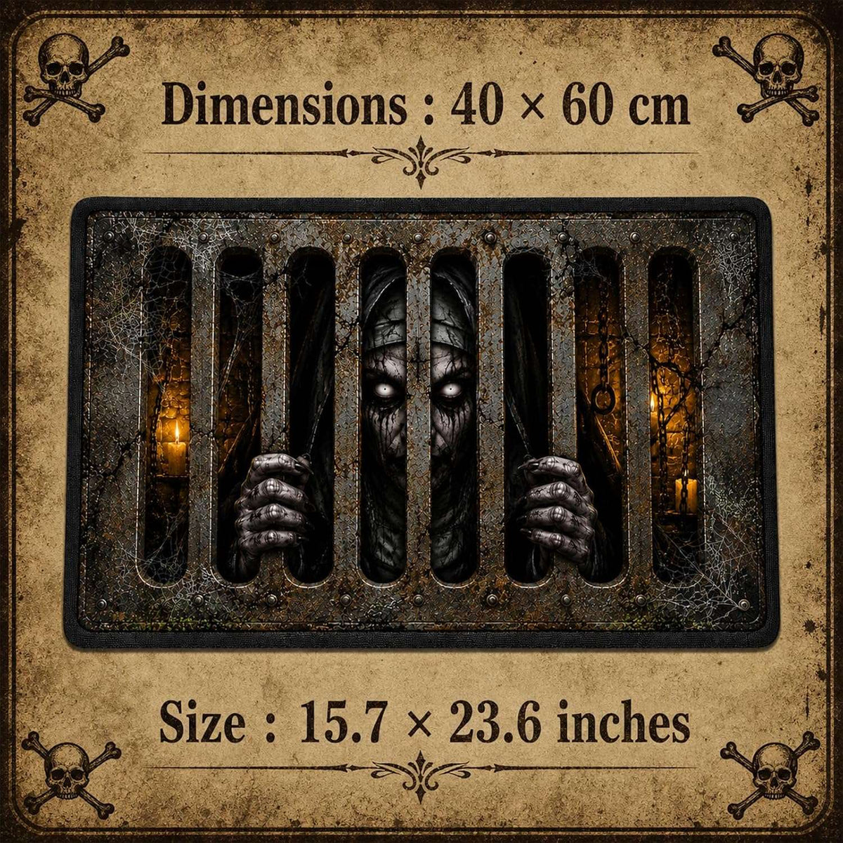 Paillasson Halloween 3D – 40 × 60 cm | Intérieur & Extérieur