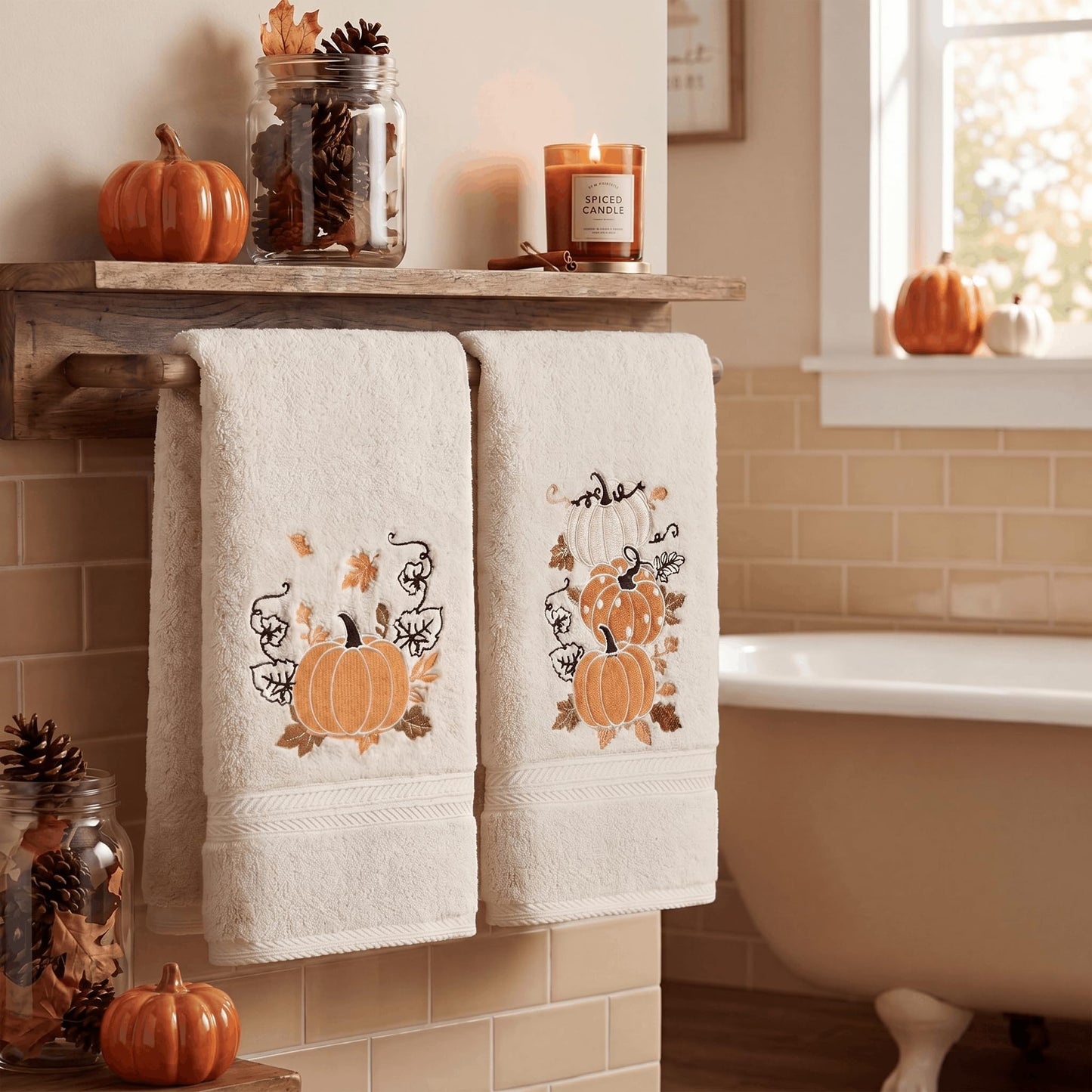 Serviettes Automne brodées – Lot de 2 | Artoid Mode