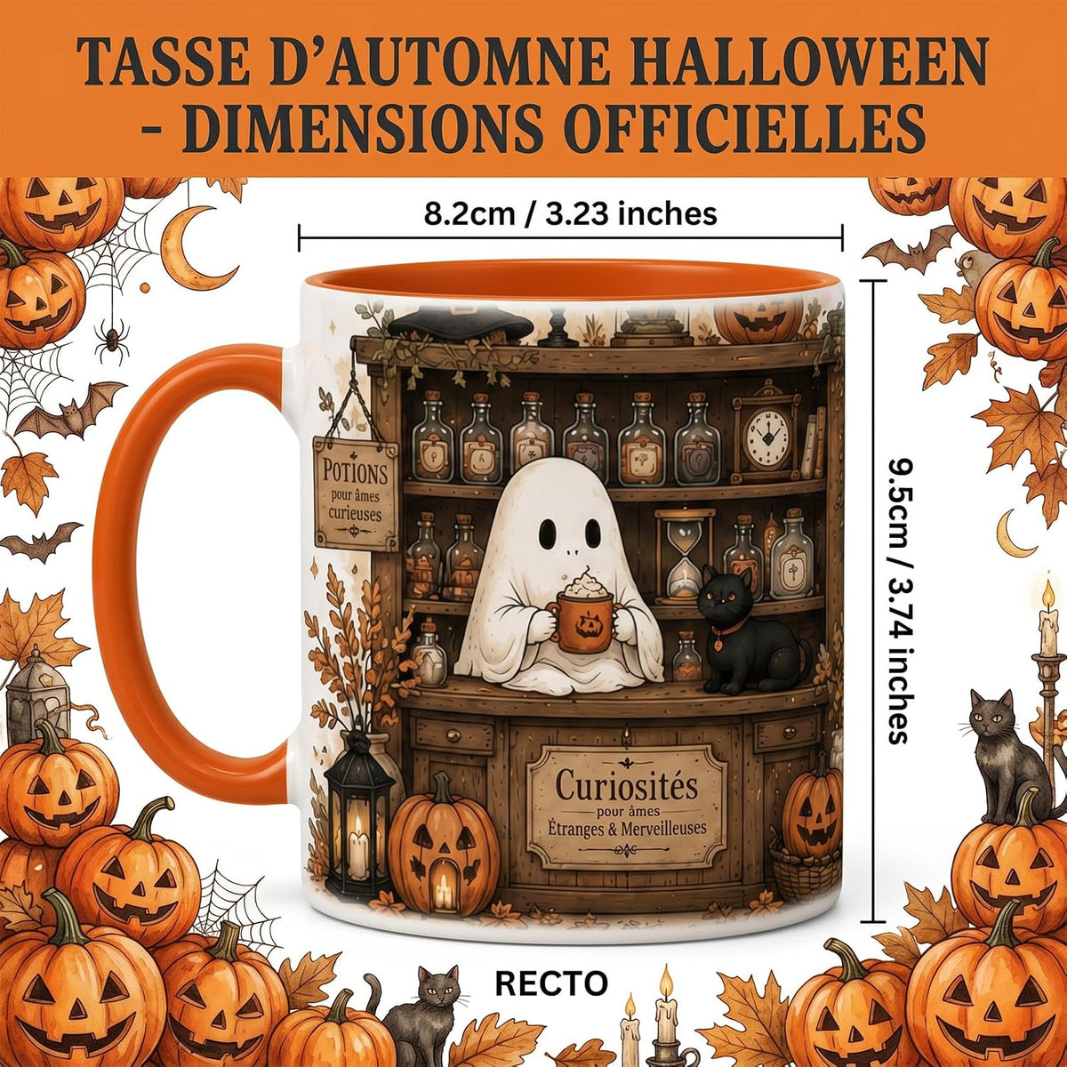 Mug Fantôme Automne – 360 ml | Illustration Recto Verso