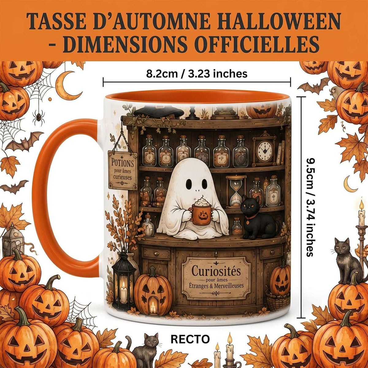 Mug Fantôme Automne – 360 ml | Illustration Recto Verso