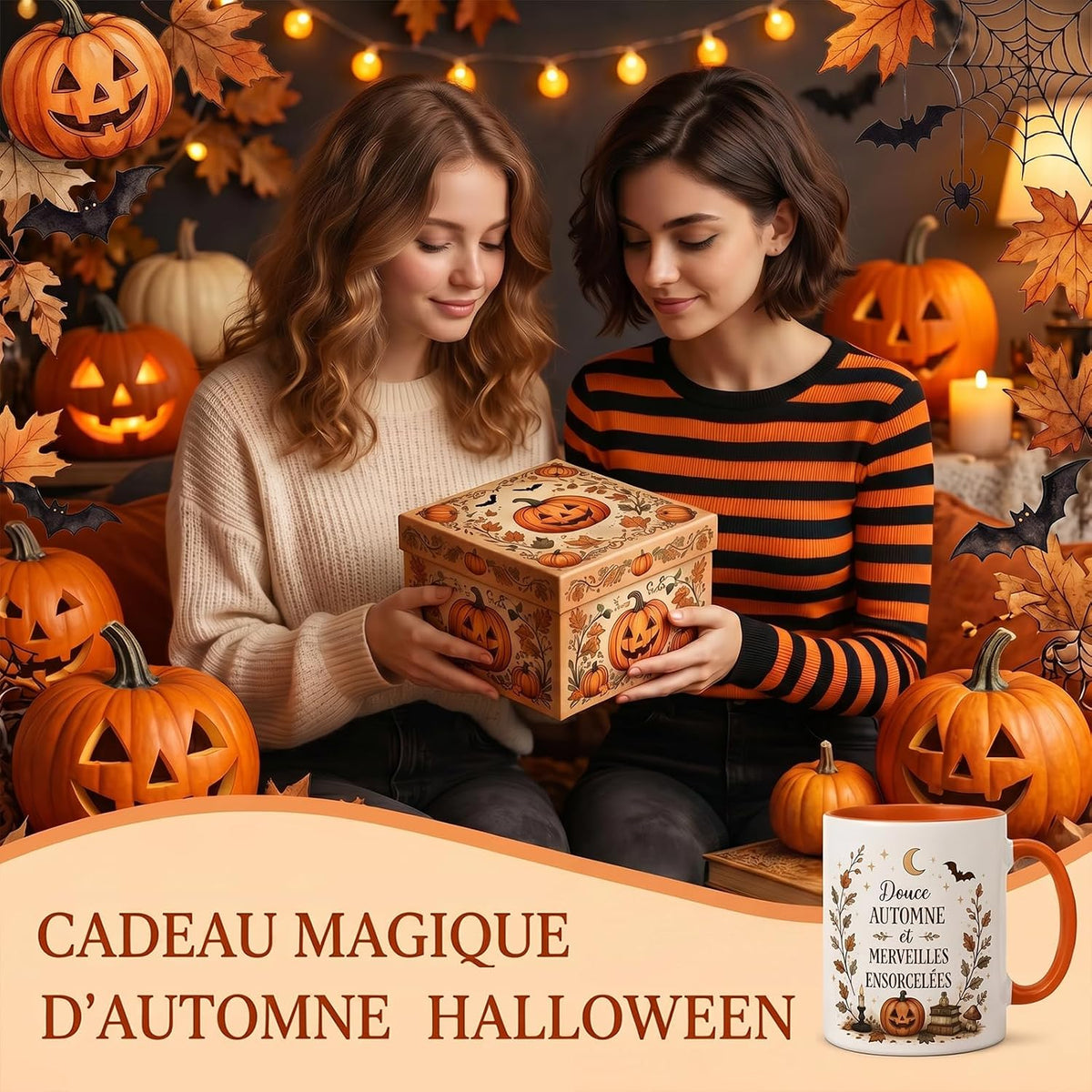Mug Fantôme Automne – 360 ml | Illustration Recto Verso