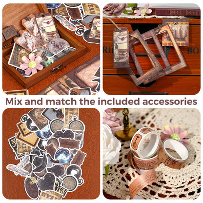 Kit de scrapbooking vintage – 185 pièces