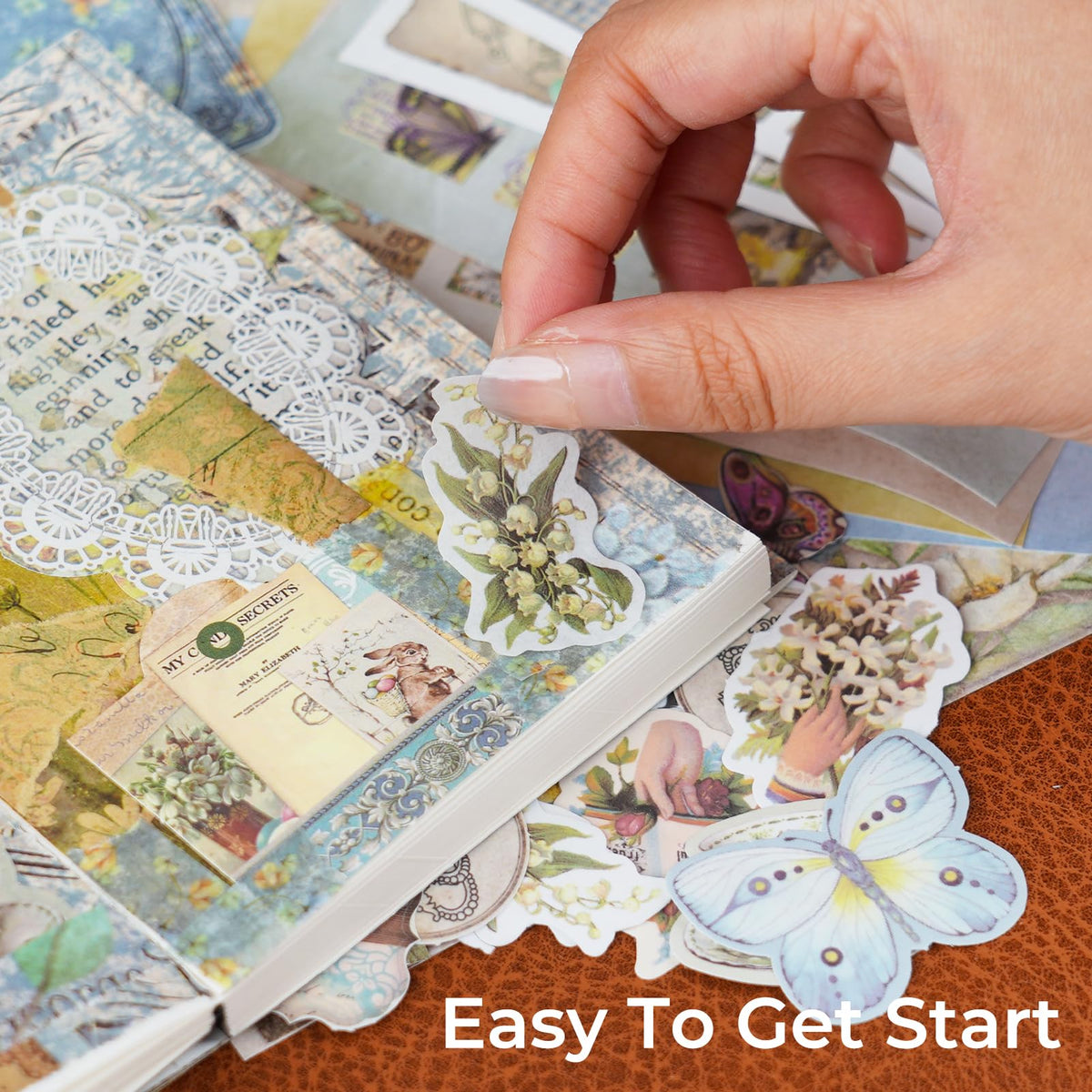 Kit de scrapbooking vintage – 185 pièces