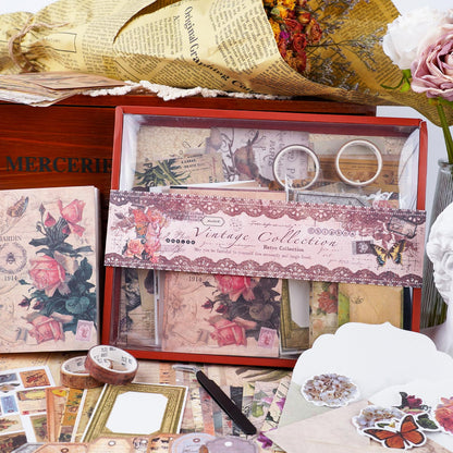 Kit de scrapbooking vintage – 185 pièces