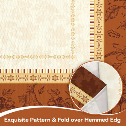 Nappe Automne Citrouille & Feuilles – Rectangulaire | Plusieurs tailles
