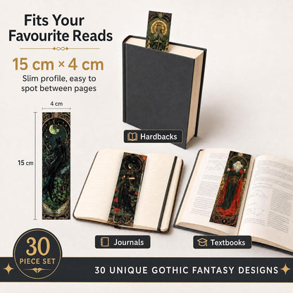 30 marque-pages illustrés – Fantasy "Art nouveau "ou "Tarot mystique félin"