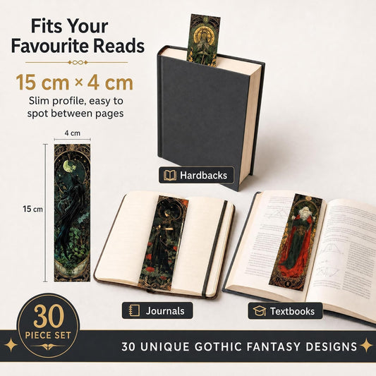 30 marque-pages illustrés – Fantasy "Art nouveau "ou "Tarot mystique félin"