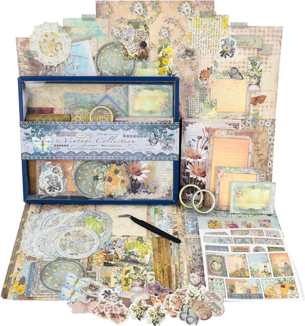 Kit de scrapbooking vintage – 185 pièces