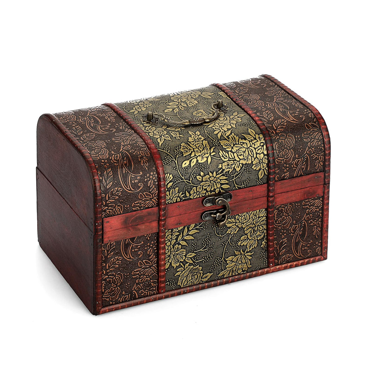 Malle au trésor vintage en bois – Coffret à bijoux et souvenirs