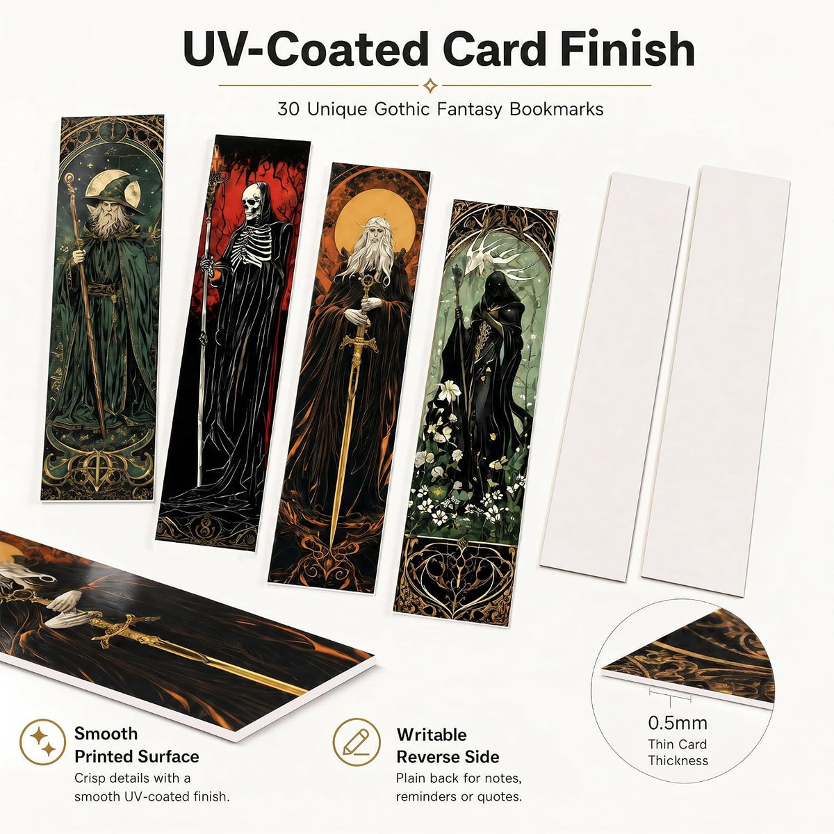 30 marque-pages illustrés – Fantasy "Art nouveau "ou "Tarot mystique félin"