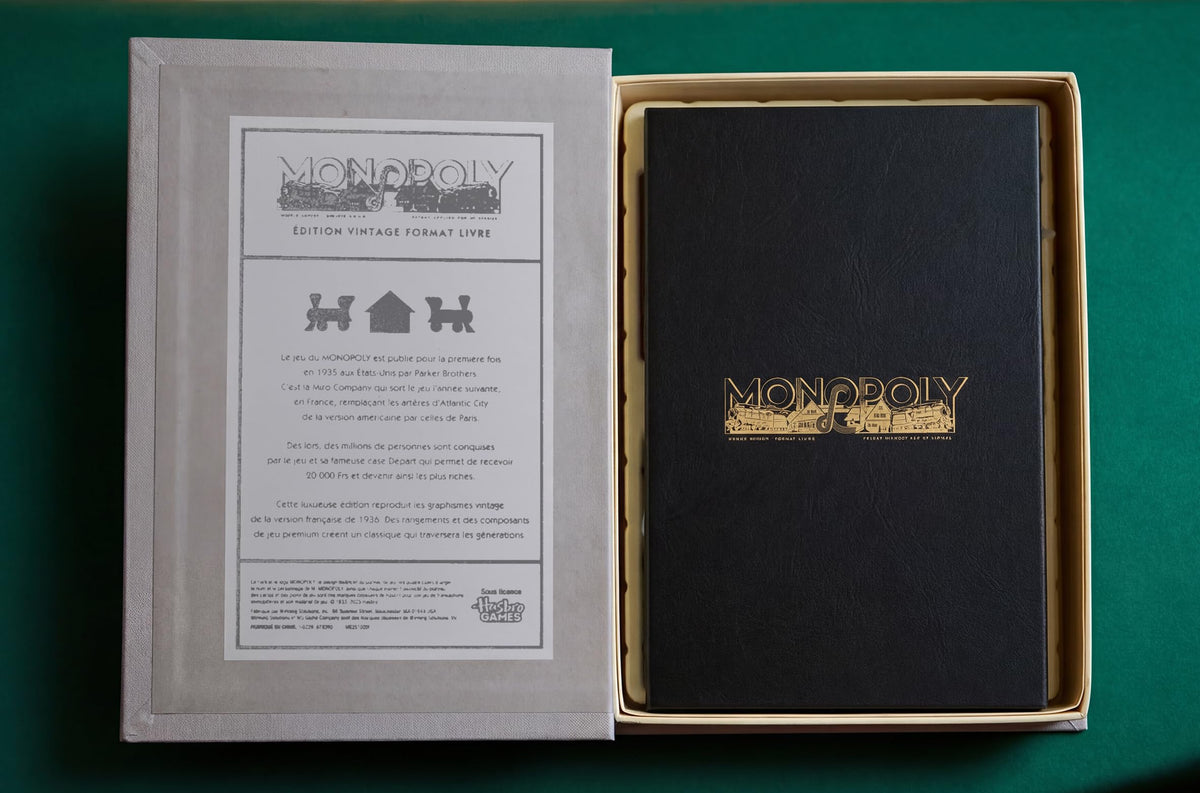 Jeux de société vintage en coffret livre – Cluedo ou Monopoly