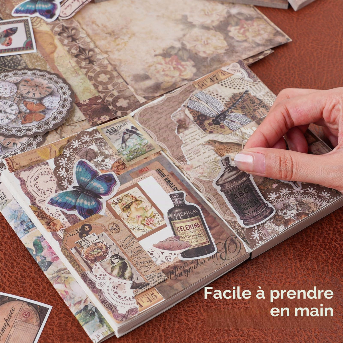 Kit de scrapbooking vintage – 185 pièces