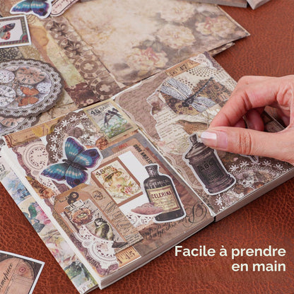 Kit de scrapbooking vintage – 185 pièces