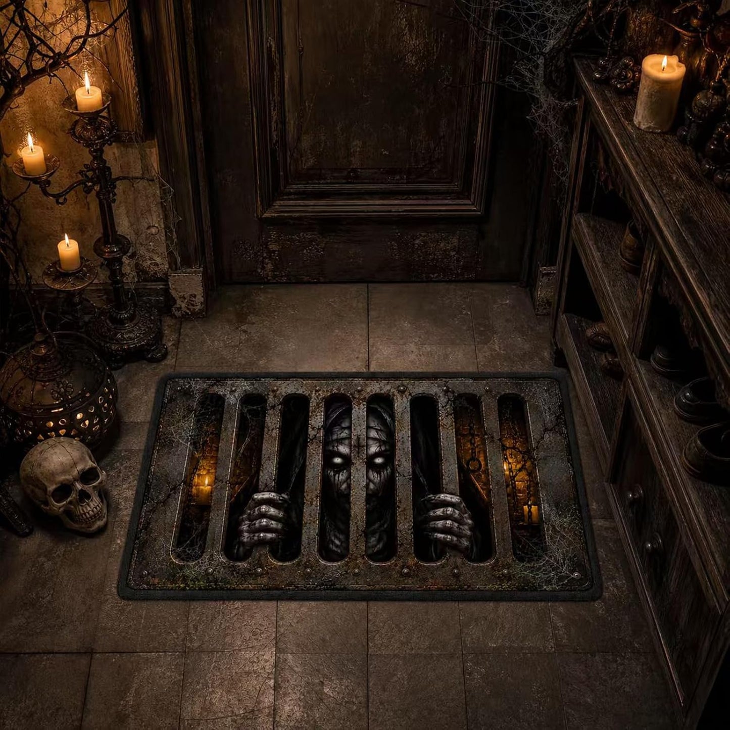 Paillasson Halloween 3D – 40 × 60 cm | Intérieur & Extérieur