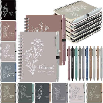 Lot de 10 carnets chrétiens avec stylos assortis