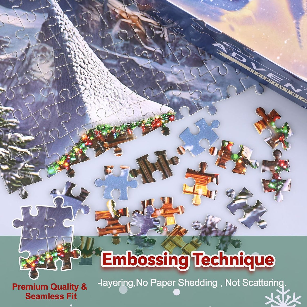 Calendrier de l'Avent 2026 - Puzzle de Noël — 1008 pièces - 24 boîtes numérotées