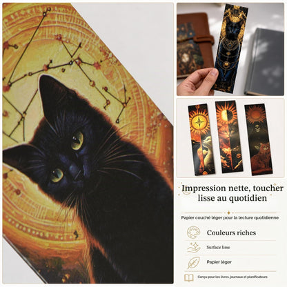 30 marque-pages illustrés – Fantasy "Art nouveau "ou "Tarot mystique félin"