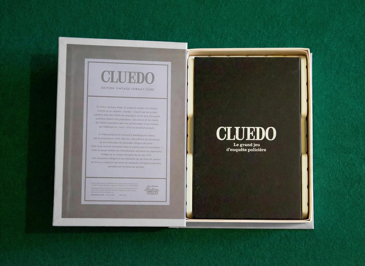 Jeux de société vintage en coffret livre – Cluedo ou Monopoly