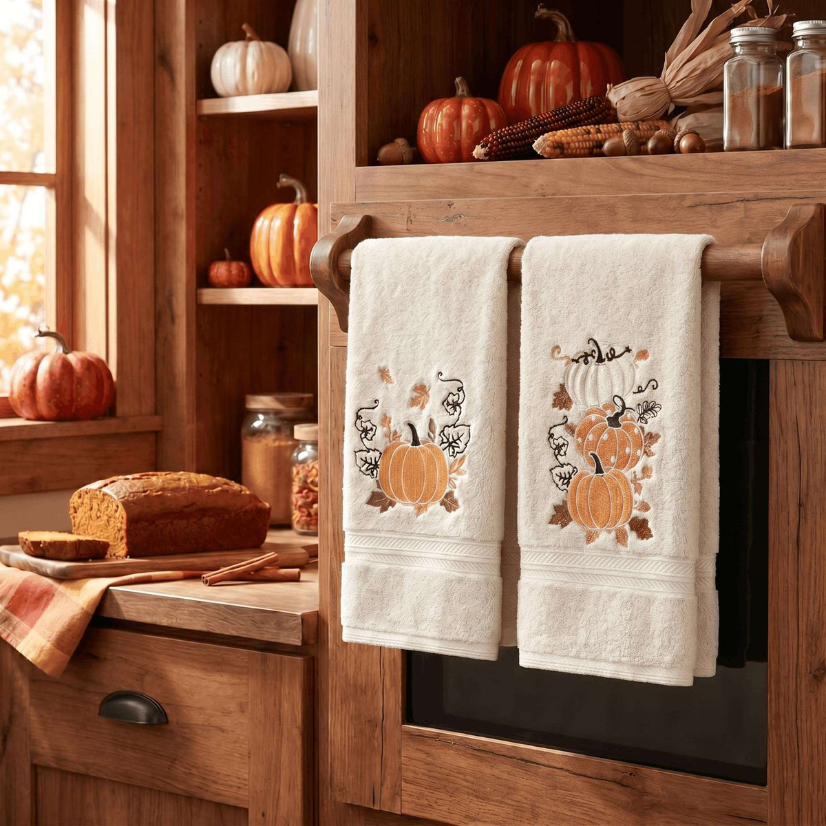 Serviettes Automne brodées – Lot de 2 | Artoid Mode