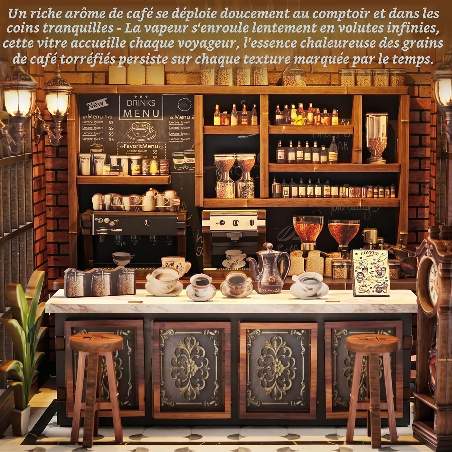 Book Nook DIY en bois avec éclairage LED – Puzzle 3D miniature | CRIOLPO