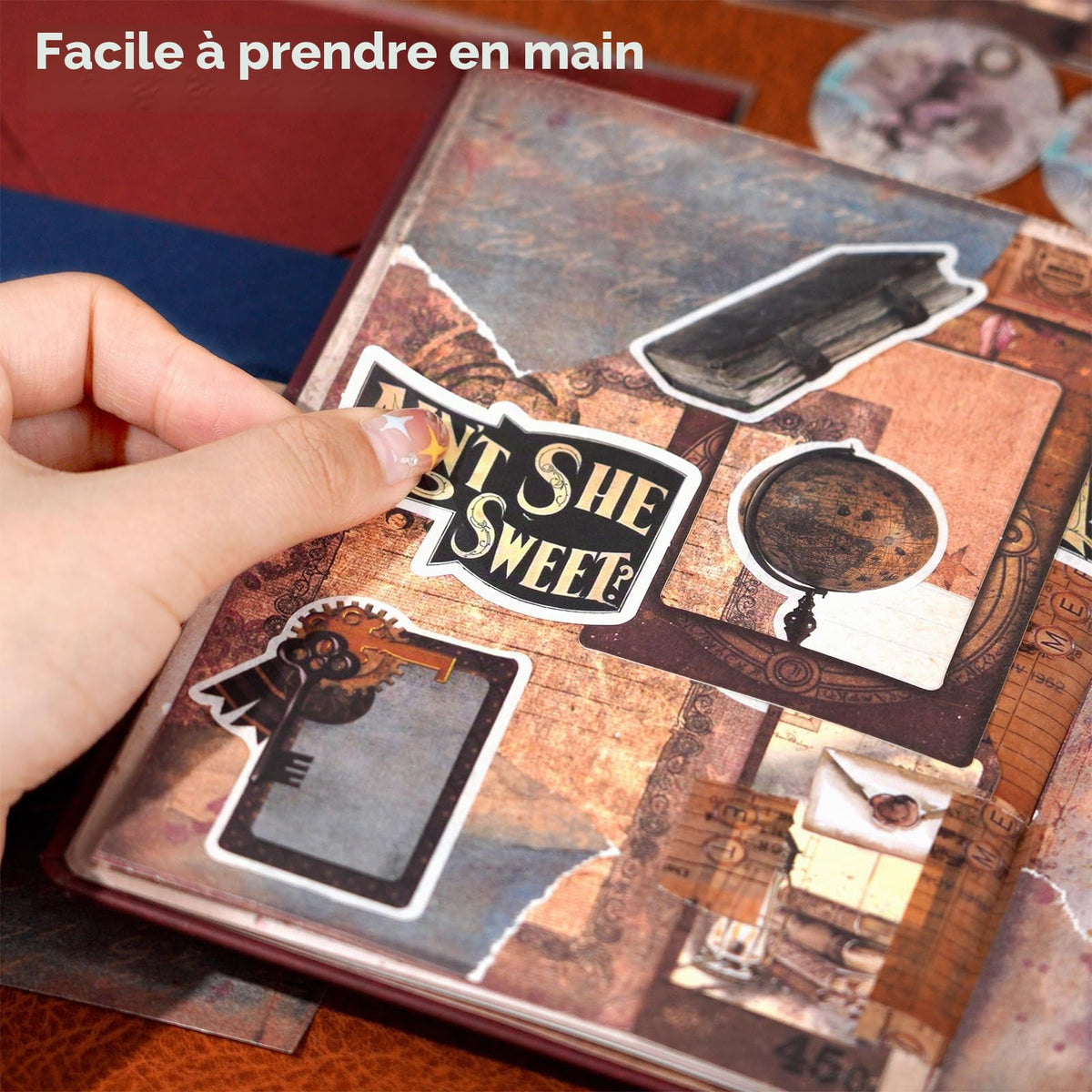 Kit de scrapbooking vintage – 185 pièces