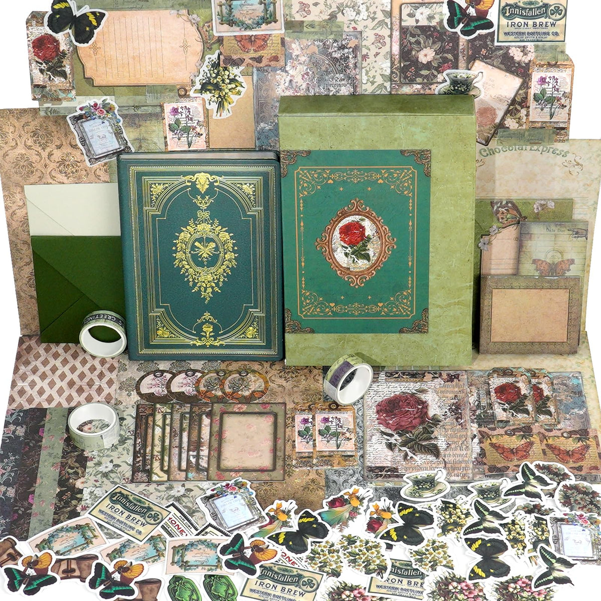 Kit de scrapbooking vintage – 185 pièces