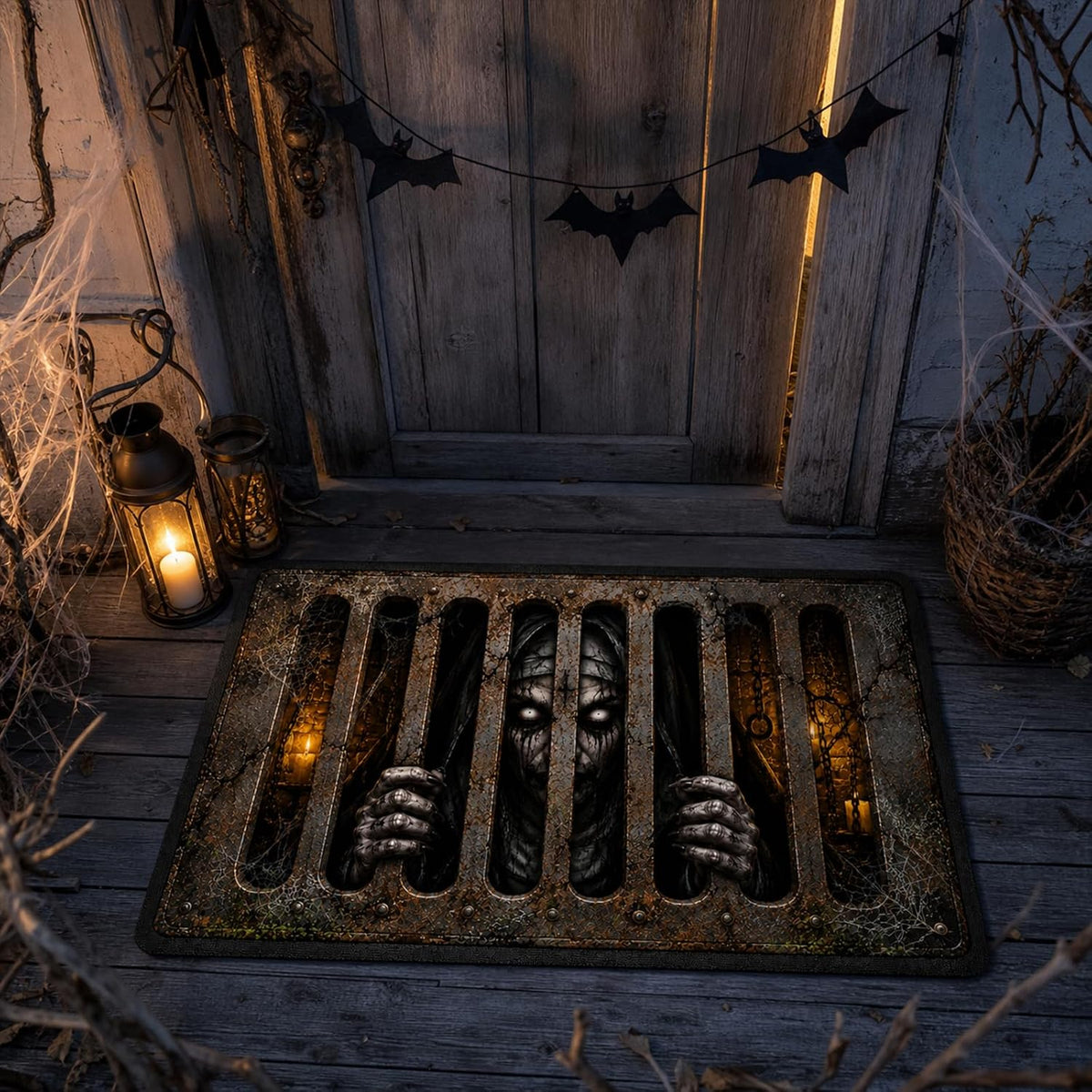 Paillasson Halloween 3D – 40 × 60 cm | Intérieur & Extérieur