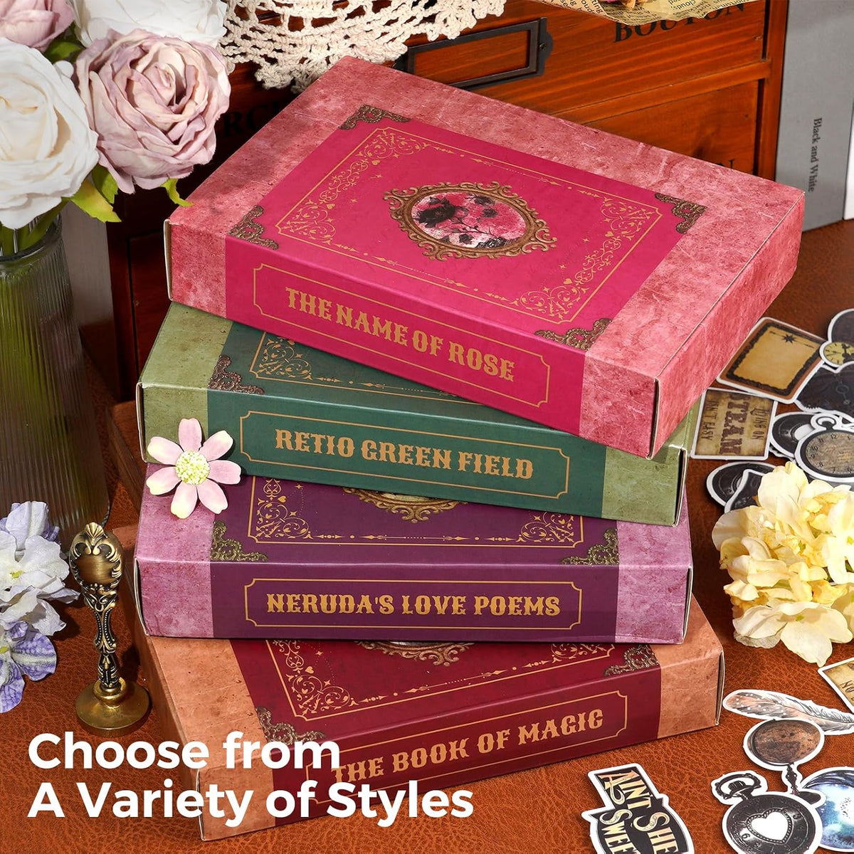 Kit de scrapbooking vintage – 185 pièces