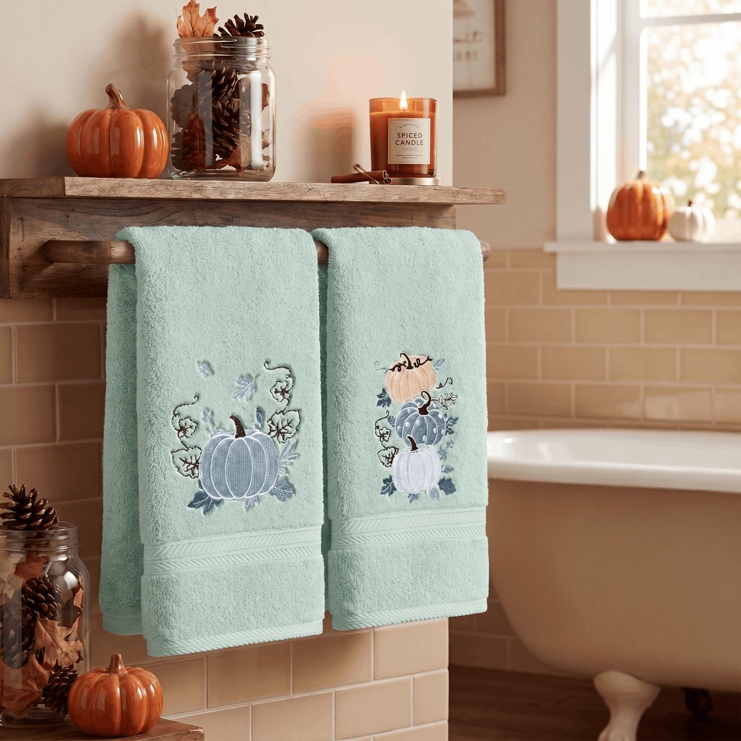 Serviettes Automne brodées – Lot de 2 | Artoid Mode