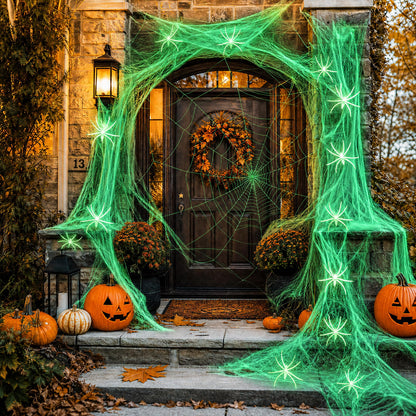 Toile d’araignée décorative Halloween 400 g + 60 araignées – Ultra-extensible