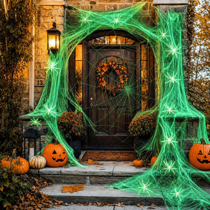 Toile d’araignée décorative Halloween 400 g + 60 araignées – Ultra-extensible