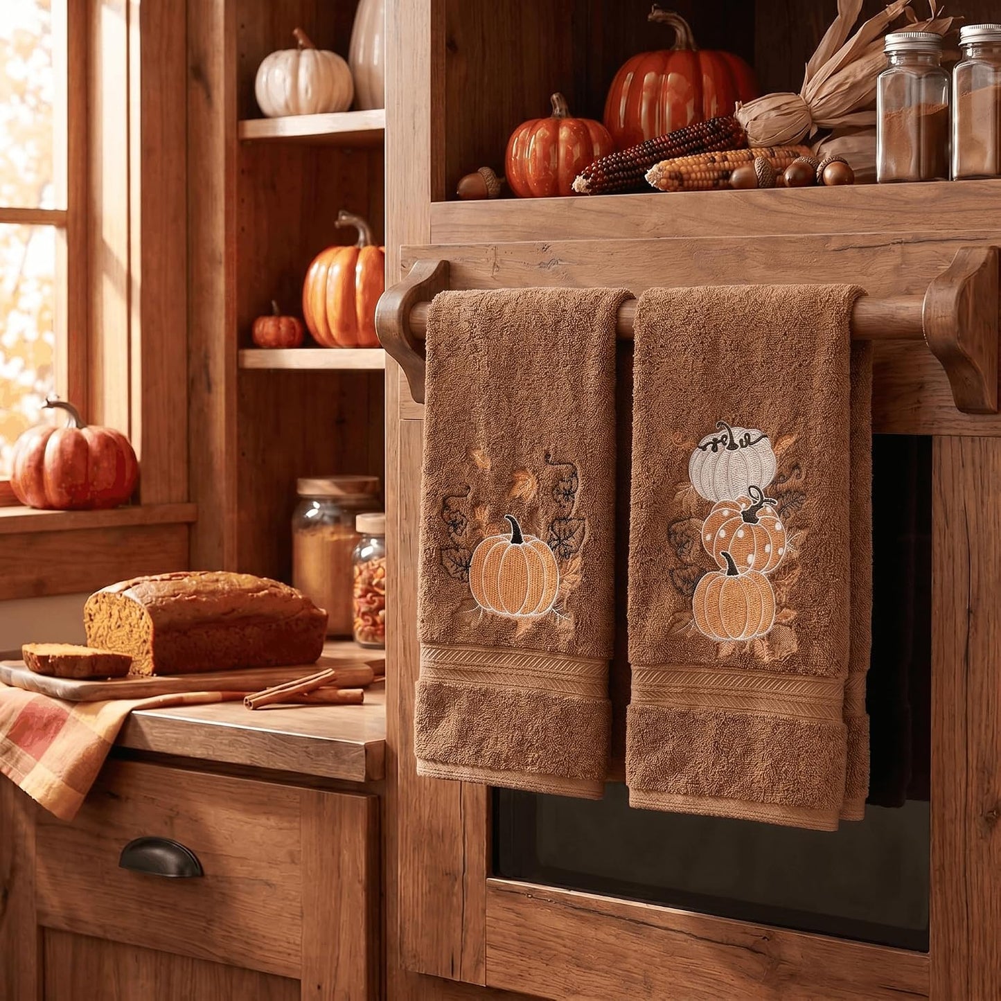 Serviettes Automne brodées – Lot de 2 | Artoid Mode