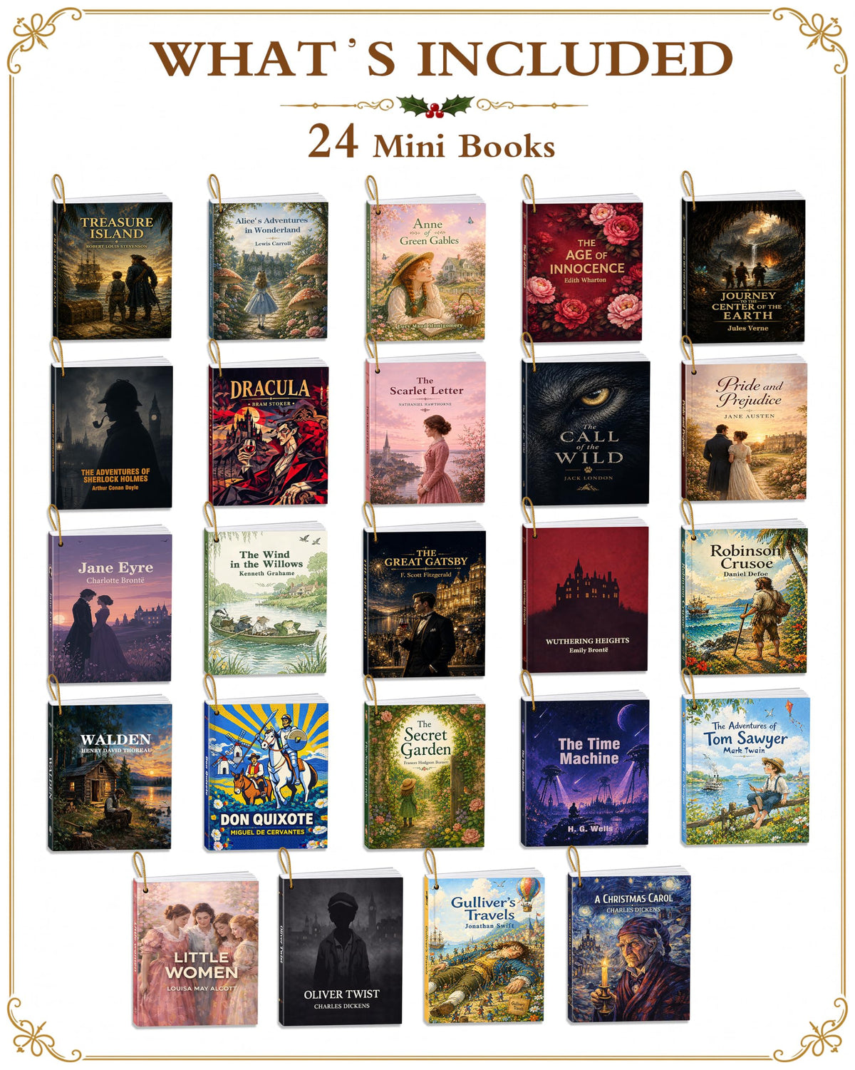Calendrier de l'Avent 2026 — Mini-bibliothèque littéraire (extraits en anglais pour les livres)