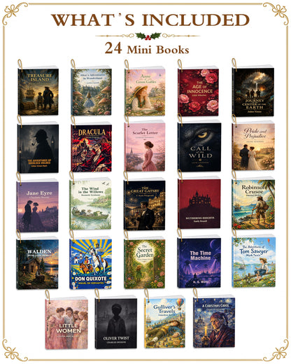 Calendrier de l'Avent 2026 — Mini-bibliothèque littéraire (extraits en anglais pour les livres)