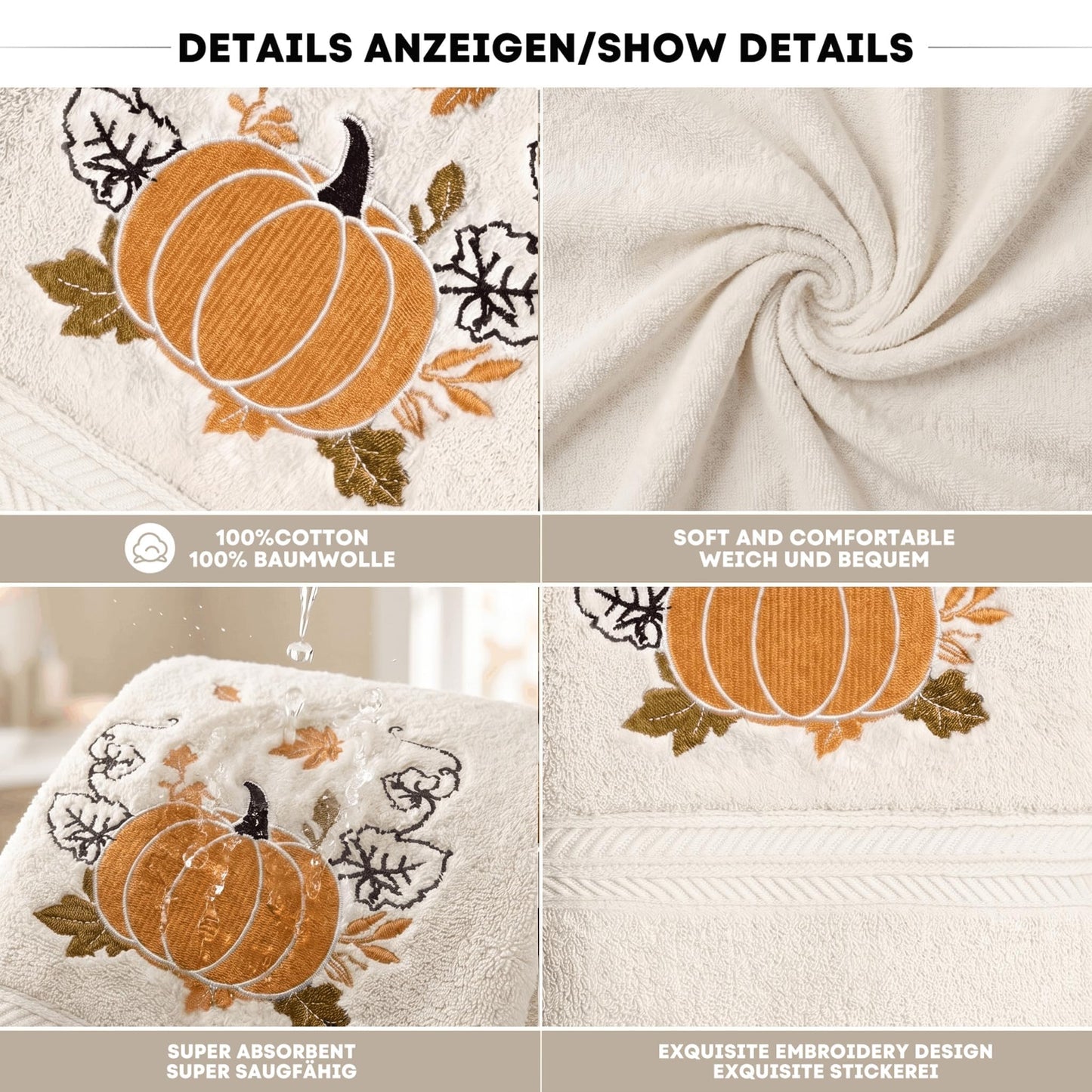 Serviettes Automne brodées – Lot de 2 | Artoid Mode