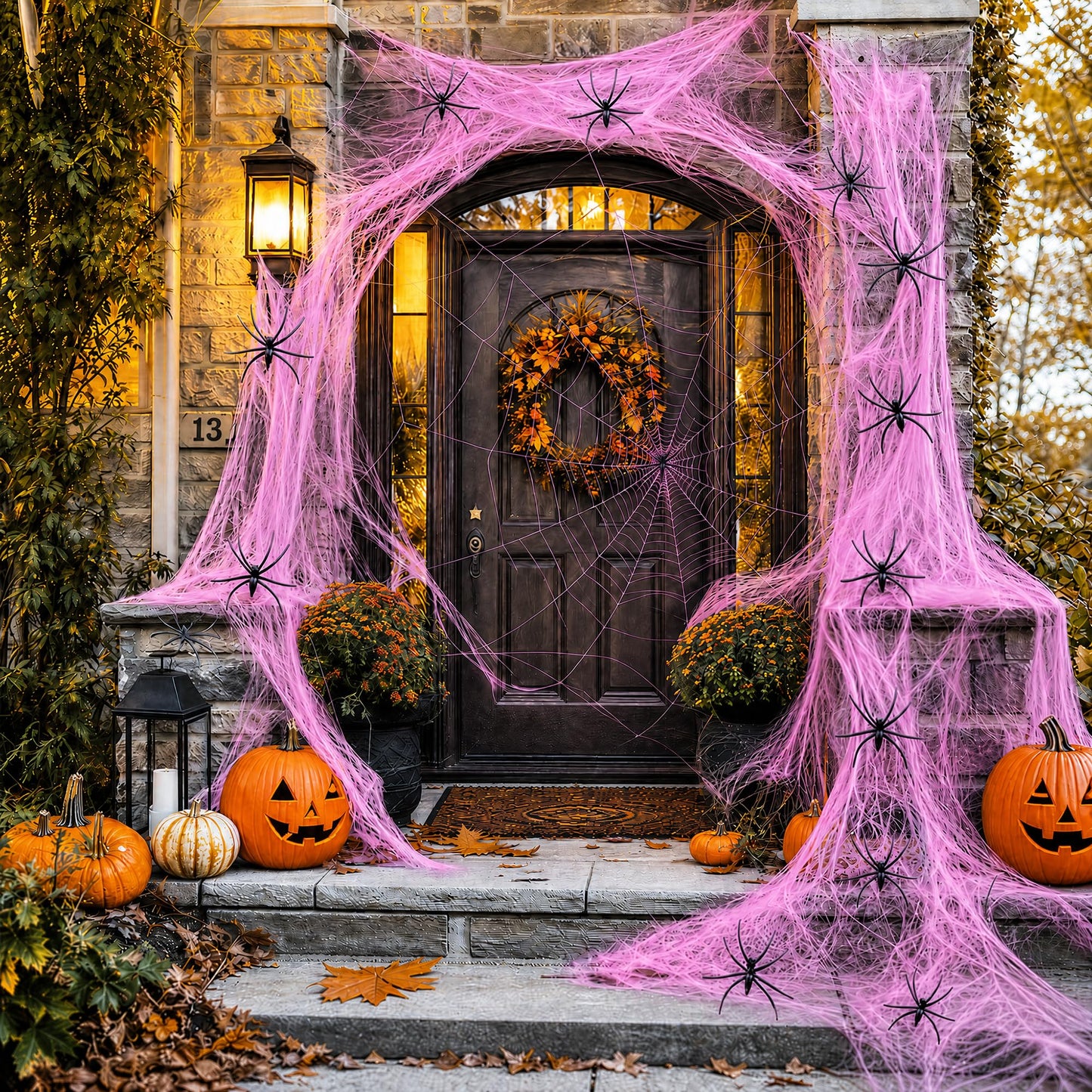 Toile d’araignée décorative Halloween 400 g + 60 araignées – Ultra-extensible