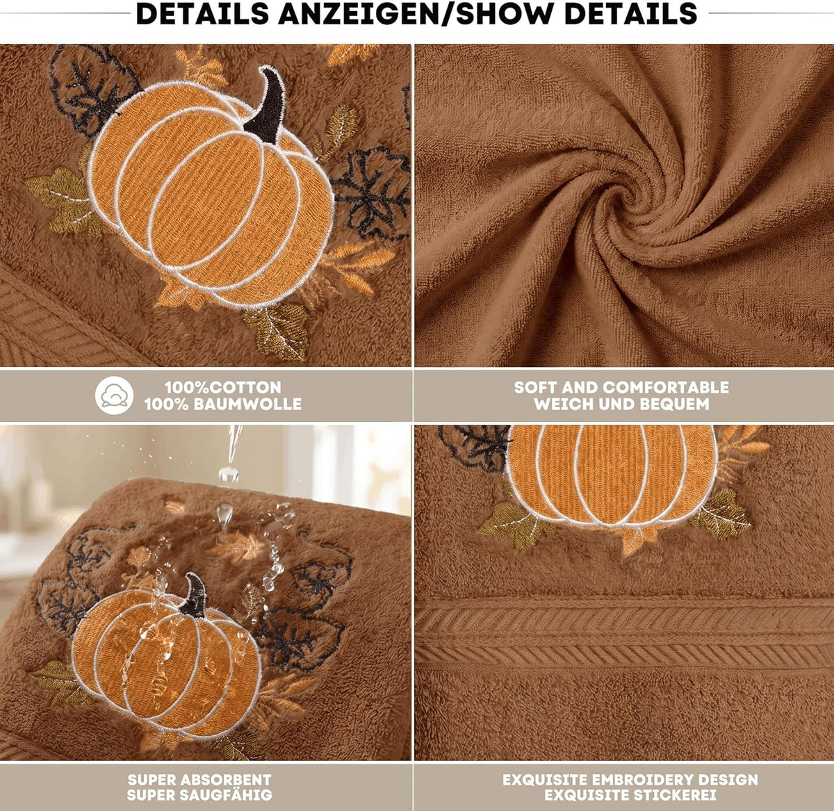 Serviettes Automne brodées – Lot de 2 | Artoid Mode
