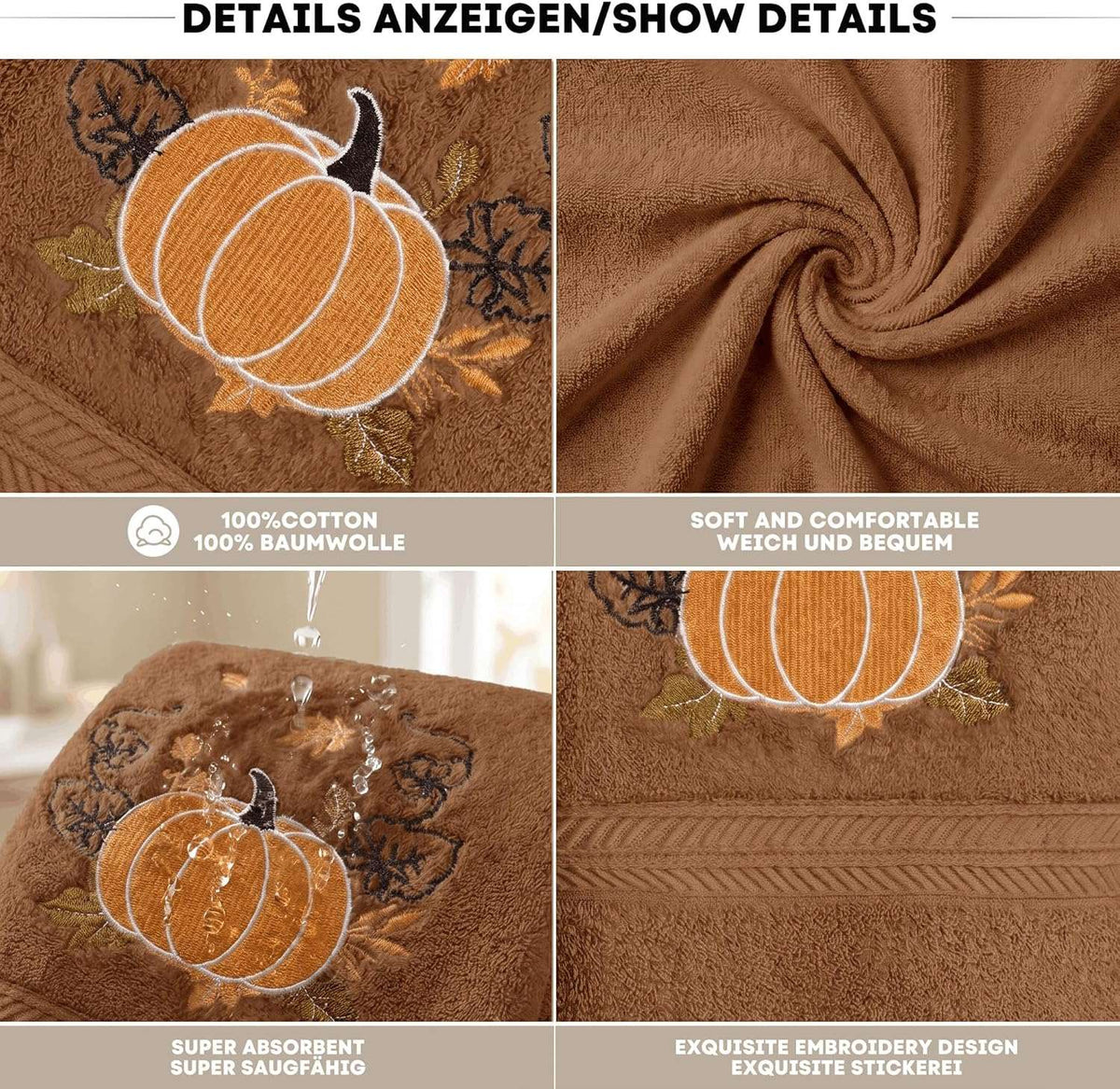 Serviettes Automne brodées – Lot de 2 | Artoid Mode