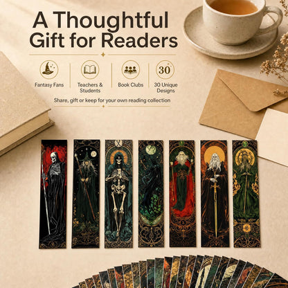 30 marque-pages illustrés – Fantasy "Art nouveau "ou "Tarot mystique félin"