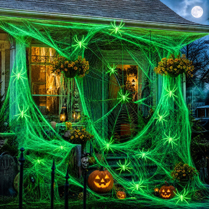 Toile d’araignée décorative Halloween 400 g + 60 araignées – Ultra-extensible