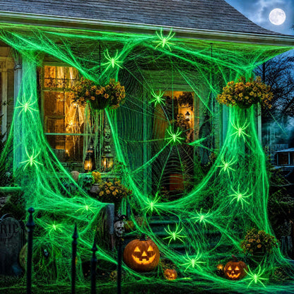 Toile d’araignée décorative Halloween 400 g + 60 araignées – Ultra-extensible