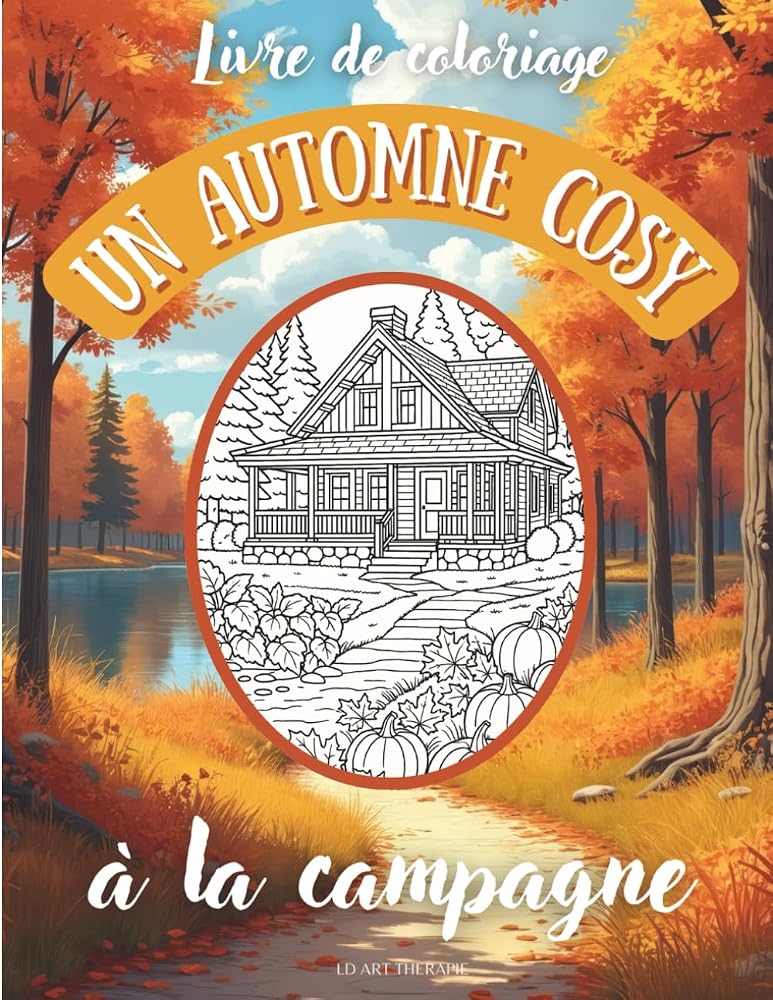 Coloriages un Automne Cosy à la campagne : Un Livre de Coloriage Relaxant pour Adultes avec des dessins cosy, feuilles d'automne, maison dans la ... en cette saison d'Automne (French Edition) cover image